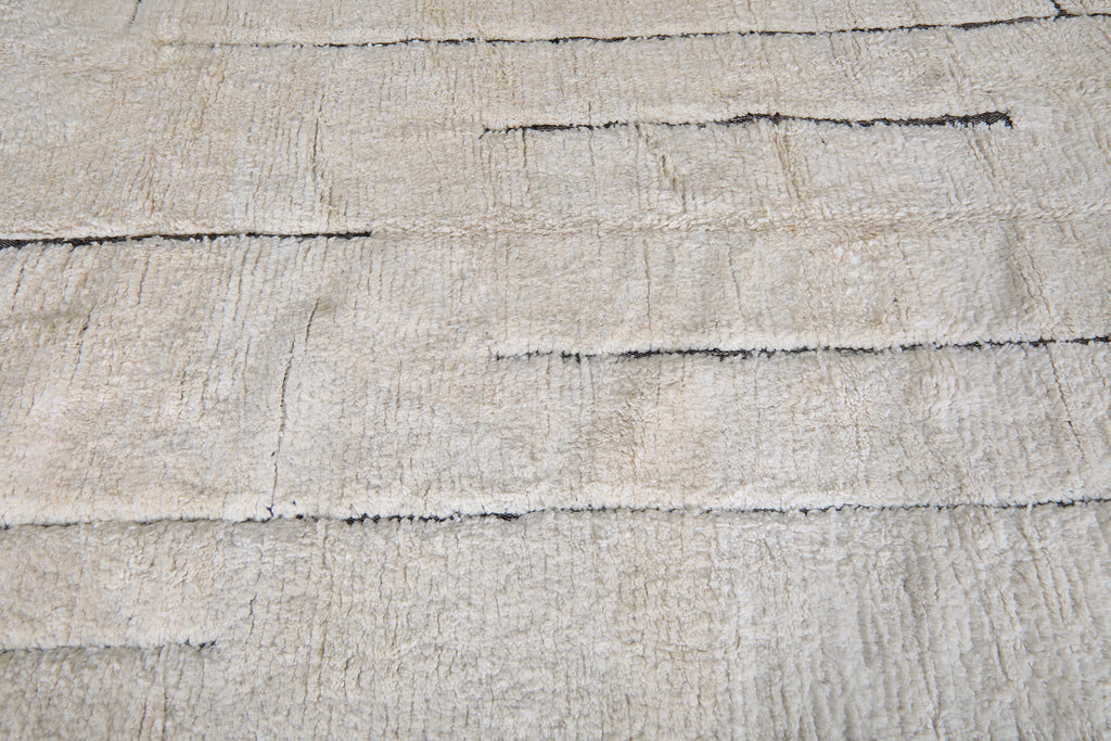 Cream Moroccan rug - Minimalist beni ourain - 8 FT X 10 FT | Beni