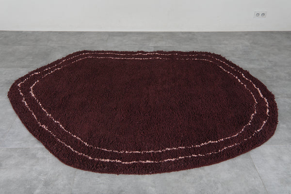 Burgundy Moroccan Berber Rug 6 x 8 ft – Handmade Wool Shag Area Rug