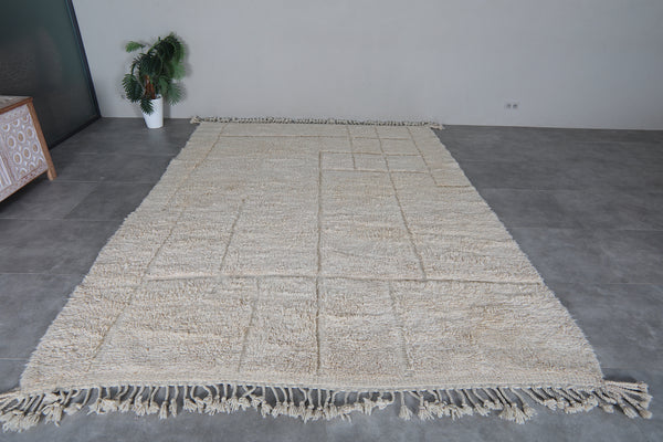 Cream Moroccan Berber Rug 8.2 x 11.3 ft – Handmade Wool Area Rug