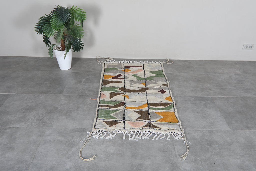 Colorful Moroccan Kilim Rug 2.9 x 5.1 ft – Handmade Flatweave Berber Rug