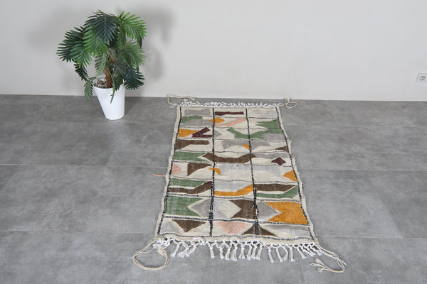 Colorful Moroccan Kilim Rug 2.9 x 5.1 ft – Handmade Flatweave Berber Rug