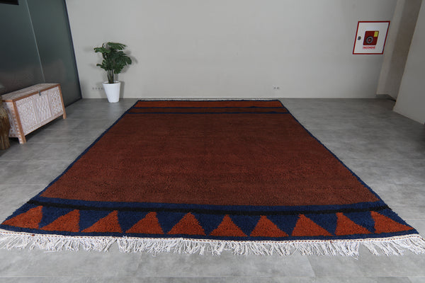 Brown Moroccan Berber Rug 10.5 x 15.2 ft – Handmade Wool Tribal Area Rug