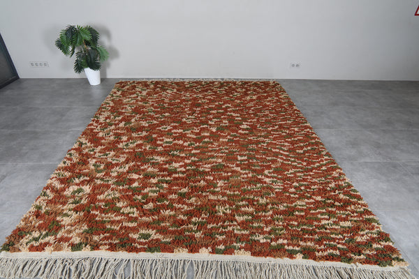 Rust moroccan rug  – Brown beige green shag rug – Custom size