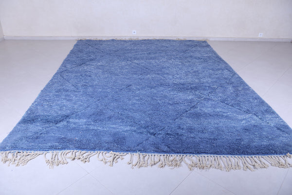 Blue wool custom Moroccan rug