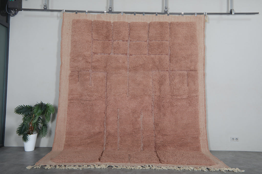 Beige trellis Moroccan rug - Custom wool design