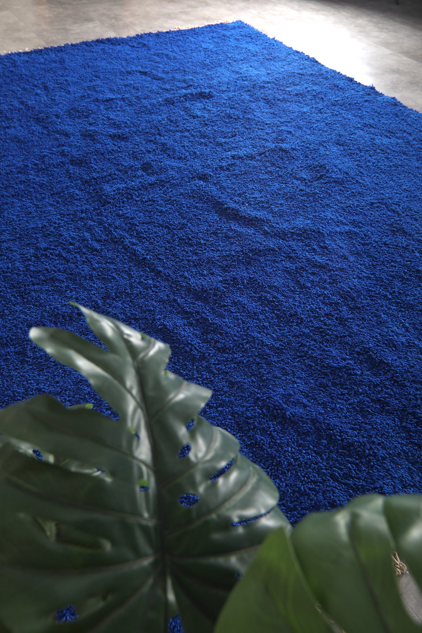 Solid deep blue shag rug –Handmade berber wool rug – Custom size – Beni ...