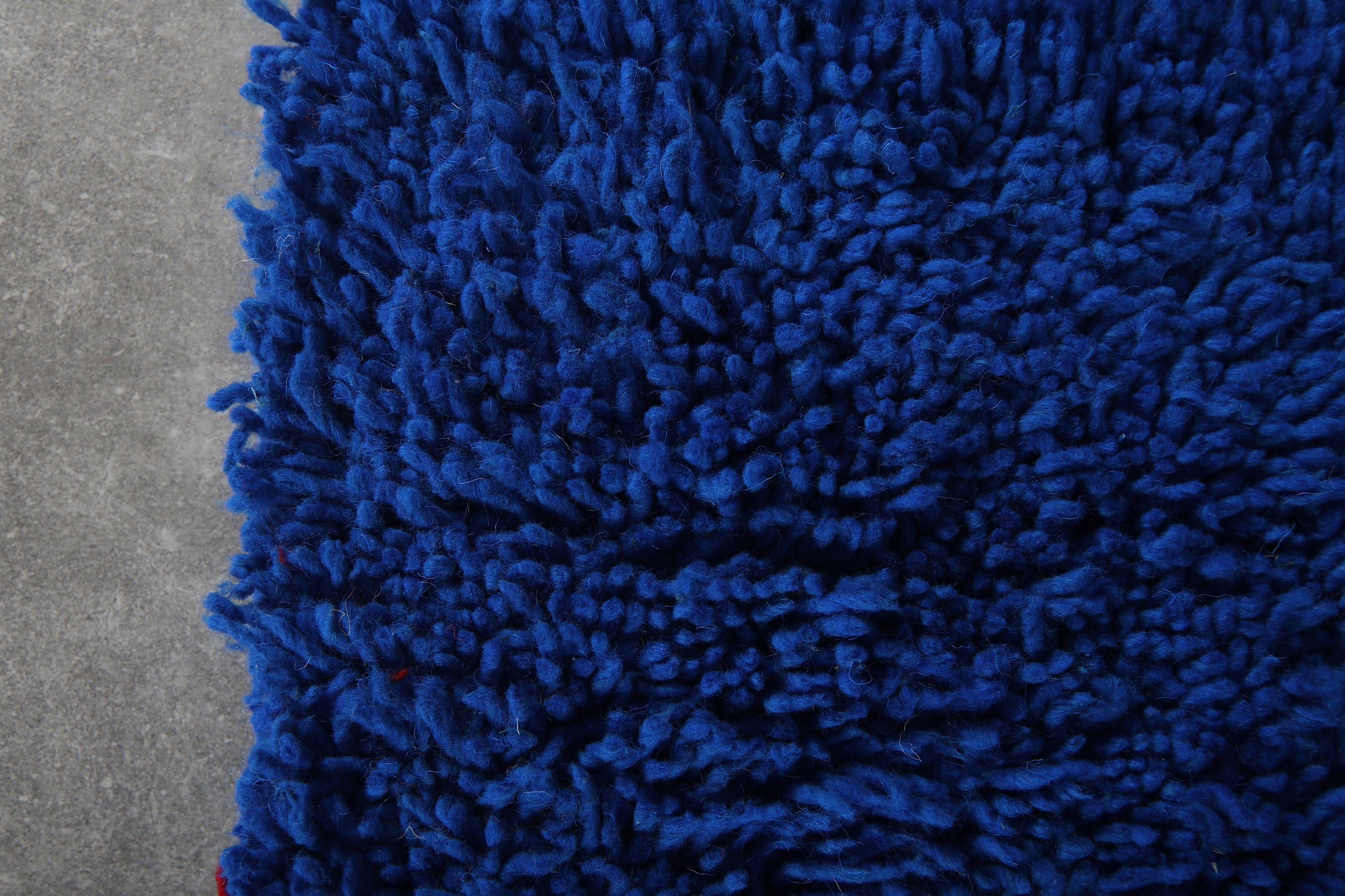 Solid deep blue shag rug –Handmade berber wool rug – Custom size – Beni ...