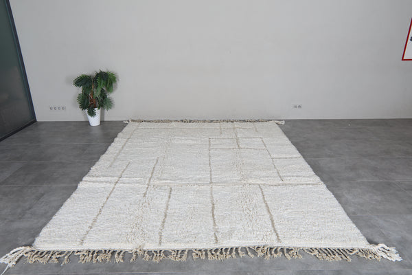 Ivory Moroccan rug – Handmade Beni Ourain wool rug– Custom size