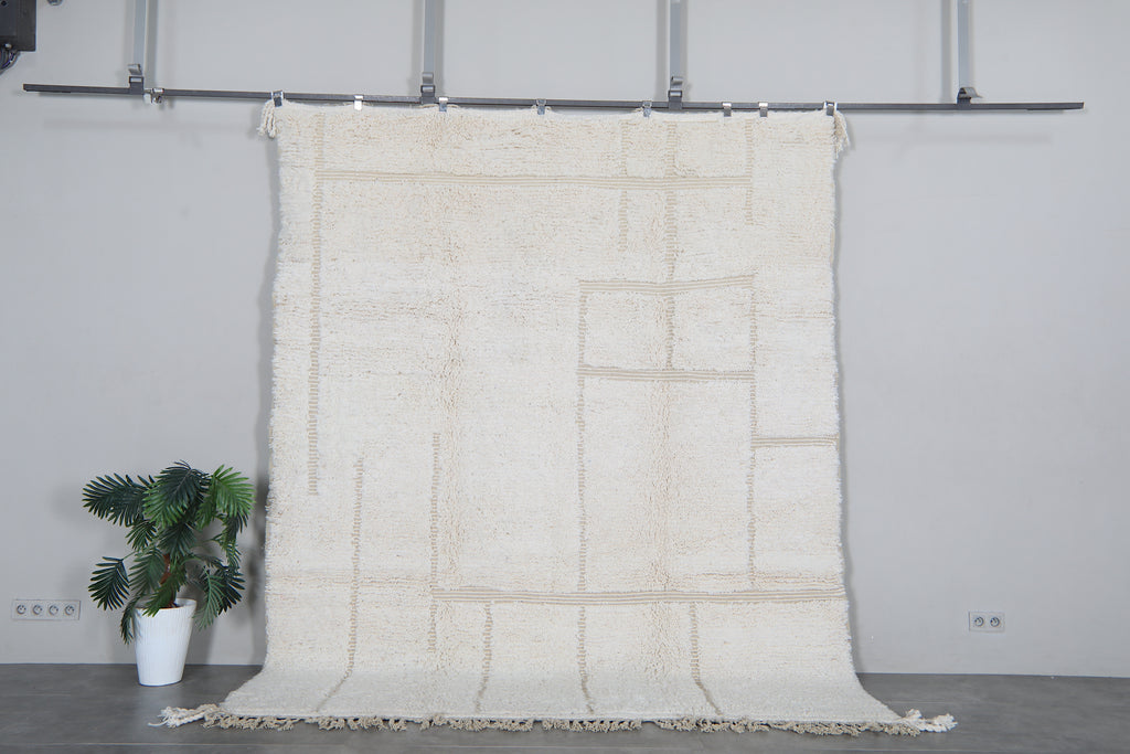 Ivory Moroccan rug – Handmade Beni Ourain wool rug– Custom size