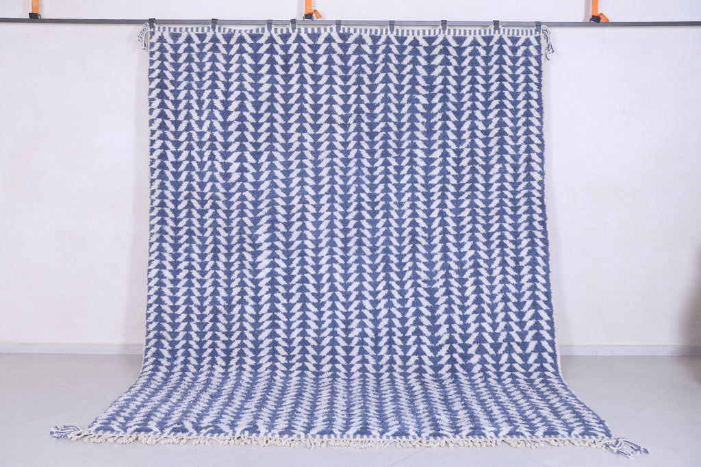 Custom Moroccan blue rug - Handmade rug - All wool