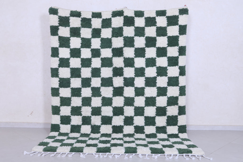 Green checkered rug - Moroccan checkered rug - Custom rug