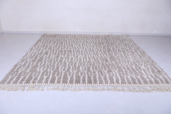 Large grey custom Moroccan rug