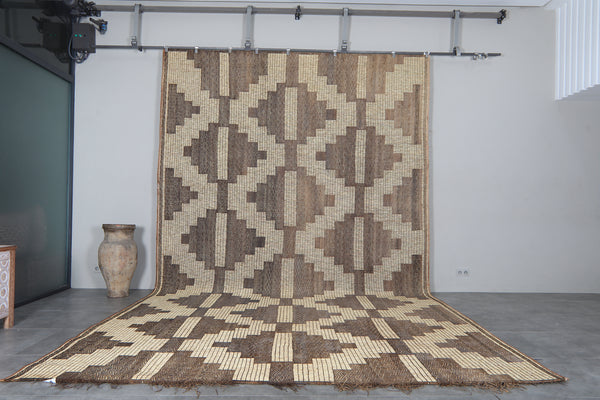 Tuareg rug – Handwoven beige & brown mat - 10.3 ft X 17.5 ft