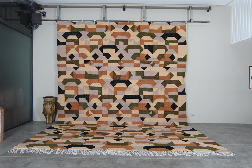 Geometric moroccan rug – Handwoven wool berber carpet– Custom sizes
