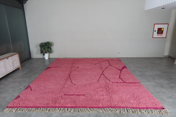 Pink Moroccan rug - Beni Ourain wool rug – Custom size