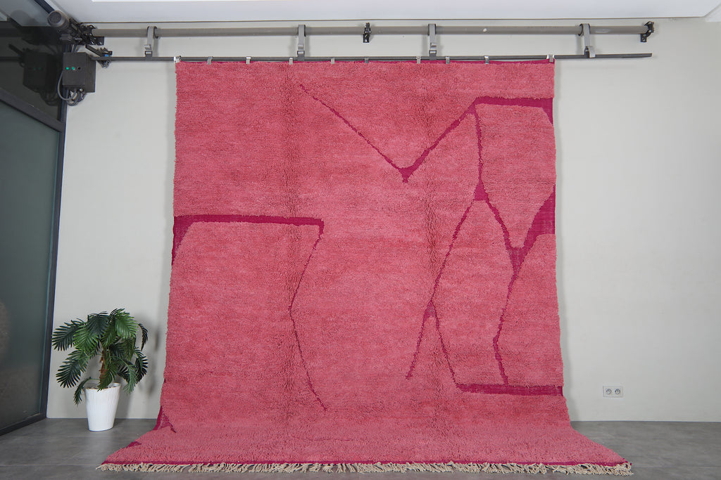 Pink Moroccan rug - Beni Ourain wool rug – Custom size
