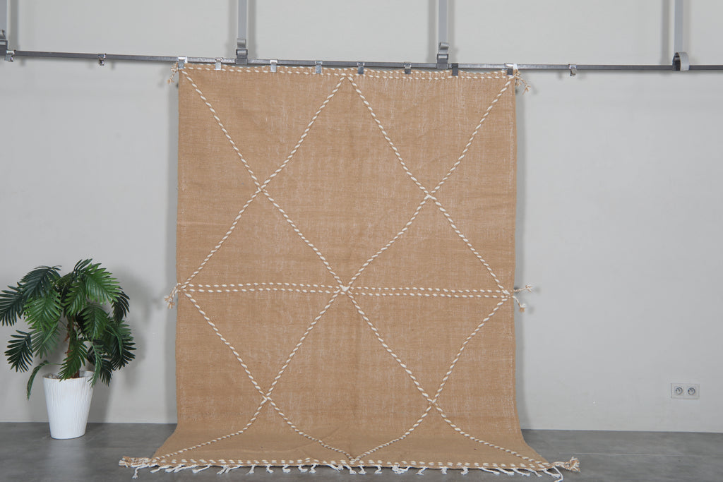 Camel Moroccan rug – Beni Ourain wool rug– Custom size rug
