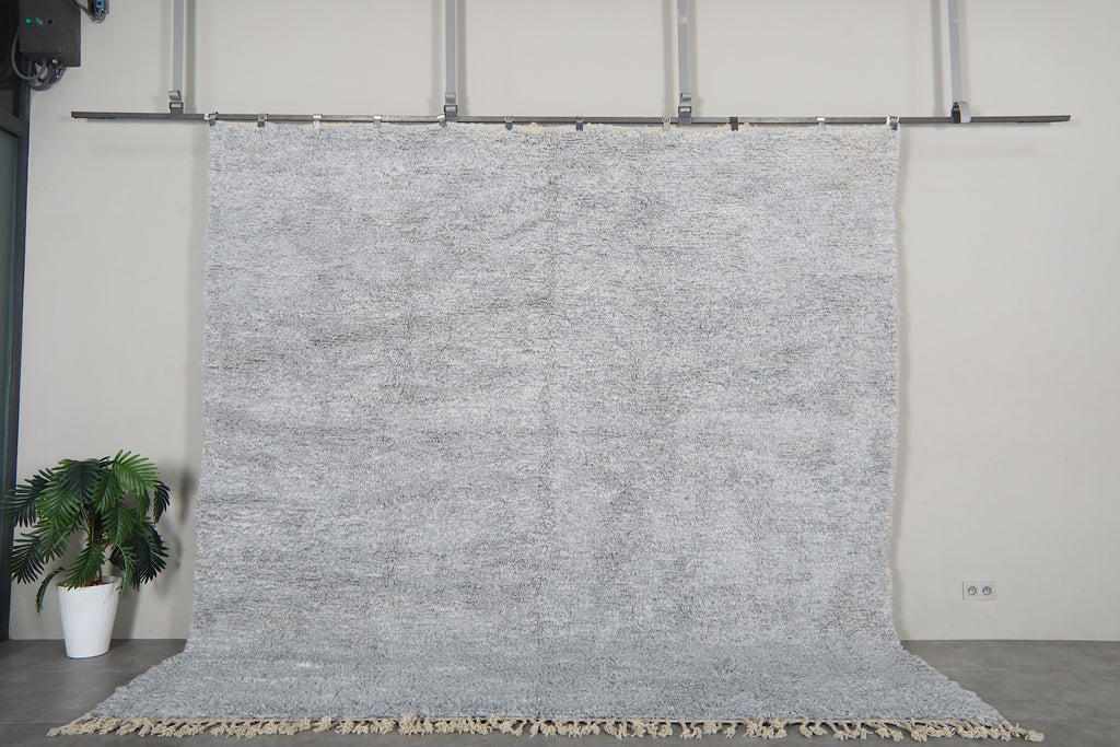 Spacious custom grey Moroccan rug for modern homes