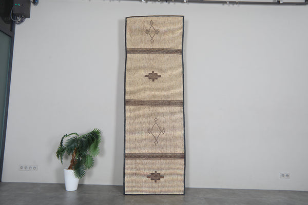 Mauritanian tuareg rug 3 x 9 feet handmade african rug - reed rug
