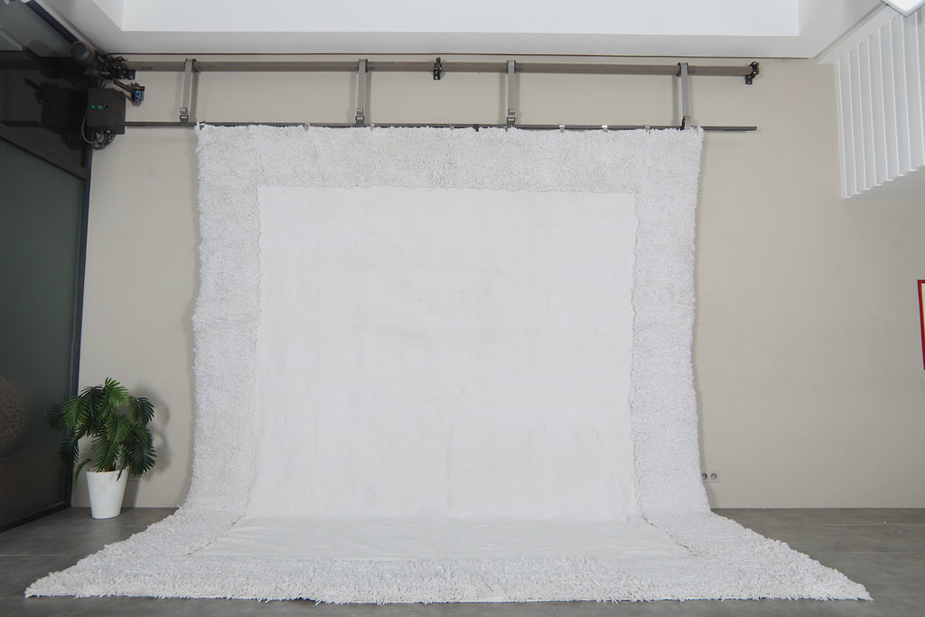White moroccan rug - Beni ourain wool rug - Custom size