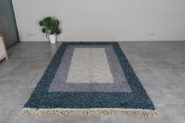 Modern moroccan rug - Blue and gray beni ourain wool rug – Custom size rug