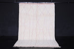 White Custom Moroccan Rug Red patterned