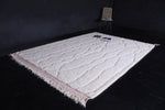 White Custom Moroccan Rug Red patterned