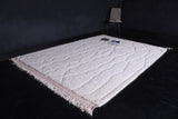 White Custom Moroccan Rug Red patterned