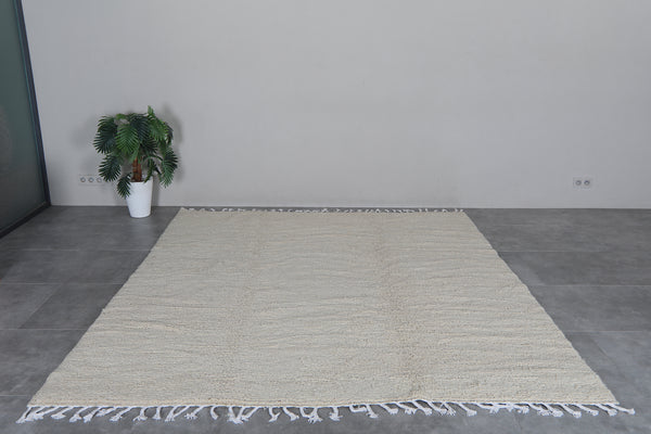 Beni Ourain Moroccan Rug 8.1 x 9.1 feet – Beige Wool Rug