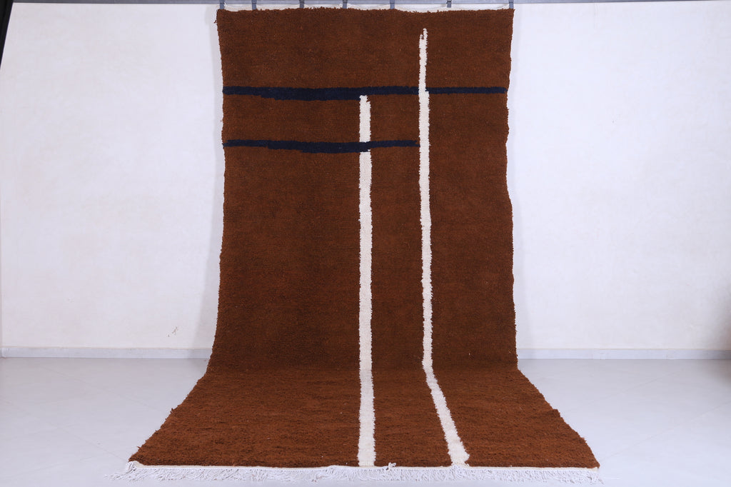 Runner moroccan rug - Brown custom handmade carpet