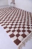 Checkered rug - Custom area rug - Moroccan rug brown and beige