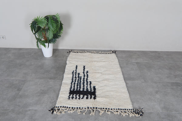 Beni Ourain Moroccan Rug 3 x 5 Feet – Cream Wool Rug