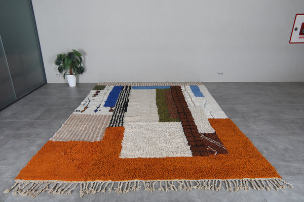 Colorful Moroccan shag rug 8.8x12 ft - Handmade wool Berber carpet