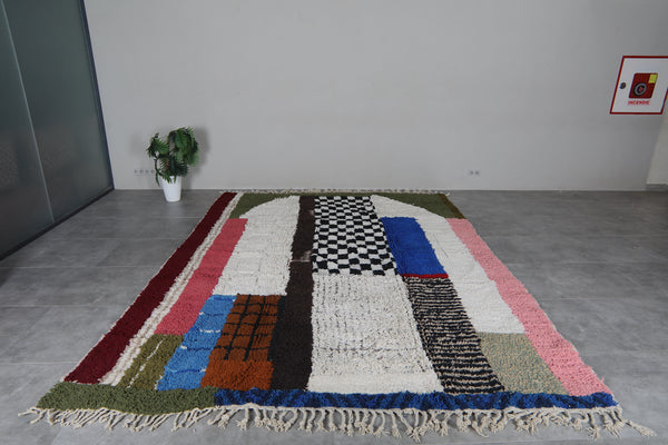 Abstract Moroccan Rug 9 x 12 Feet – Multicolor Wool Rug