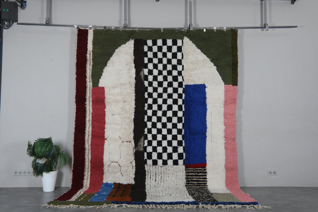 Abstract Moroccan Rug 9 x 12 Feet – Multicolor Wool Rug