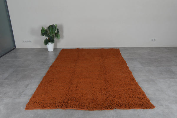 Moroccan Berber Rug 6 x 9.7 Feet –  Brown Wool Rug – Handmade Moroccan Area Rug