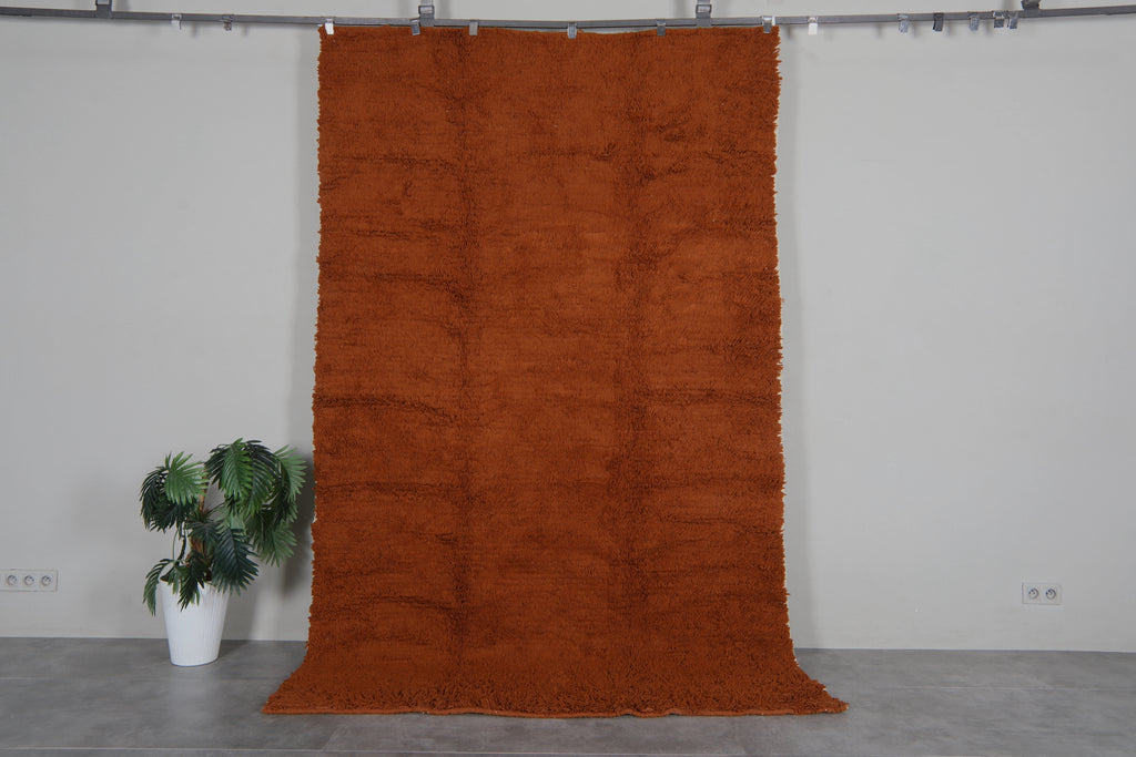 Moroccan Berber Rug 6 x 9.7 Feet –  Brown Wool Rug – Handmade Moroccan Area Rug