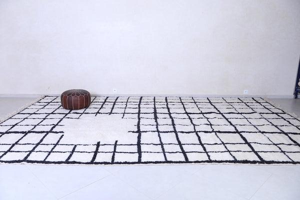 Authentic White Moroccan rug - Berber rug - Grid rug