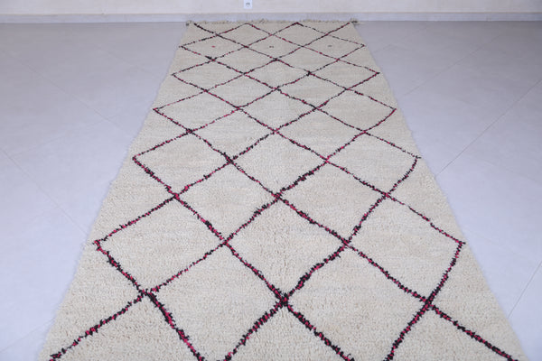 Moroccan custom beni ourain rug - Cream wool with diamond design