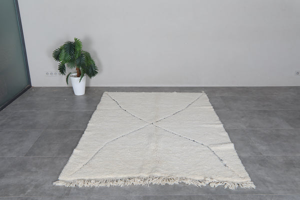 Cream Moroccan shag rug 5.4x7.6 ft