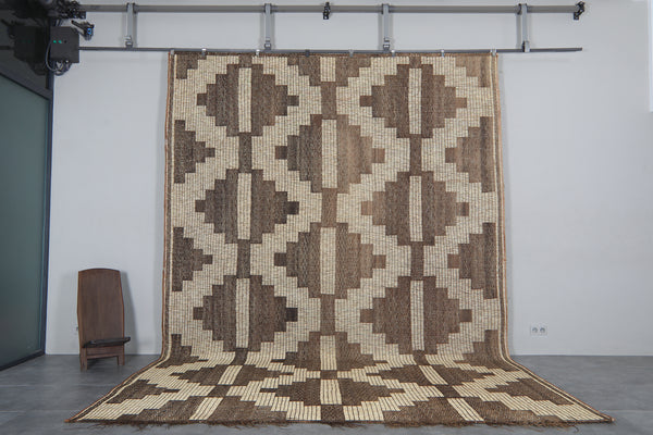 Tuareg rug – Handwoven beige & brown mat - 10.3 ft X 15 ft
