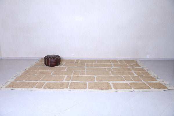 Geometric Moroccan Rug – Beige & Cream - Handwoven Modern Design