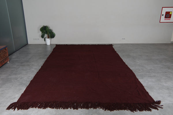 Burgundy Moroccan Kilim rug 8.3x14 ft - Handmade wool Berber carpet