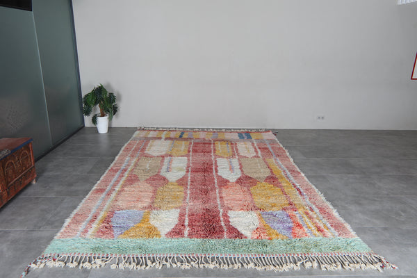Pink Moroccan Rug 8.2 x 11.6 feet – Abstract Wool Shag Rug