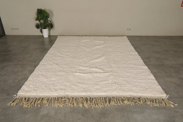 Handmade cream Moroccan wool rug - 8 FT Х 10.8 FT