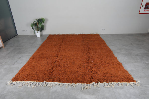 Rust brown shag rug - Plush wool texture - 7.9 FT X 10.5 FT