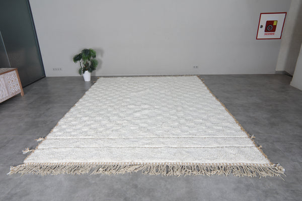 Custom cream wool area rug - Handwoven minimalist design