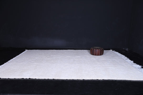 Custom size white wool Moroccan rug – Soft, luxurious, and versatile