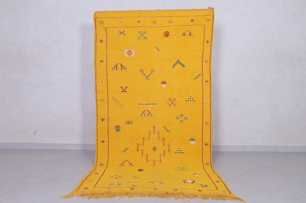 Kilim rug - Moroccan yellow flat woven rug - Handmade rug