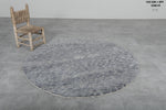 5 ft Round Moroccan Wool Rug – Soft Gray Tone